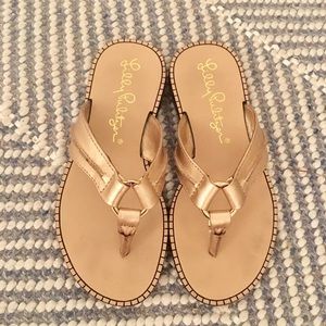 Lilly Pulitzer Mini Mckim metallic gold sandal